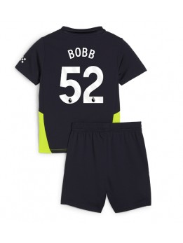 Manchester City Oscar Bobb #52 Replika Borta Kläder Barn 2024-25 Kortärmad (+ byxor)